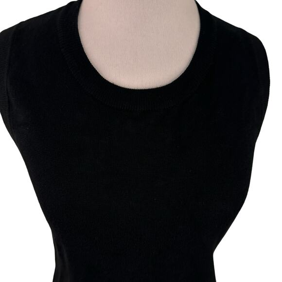 Cielo Black Viscose Scoop Neck Sleeveless Sweater Top Size Medium - Picture 2 of 7